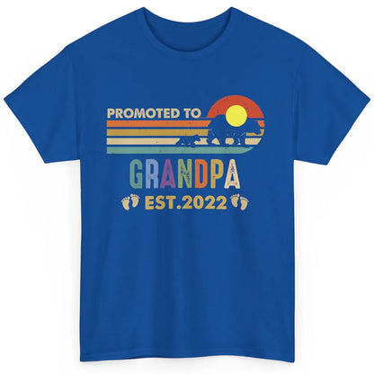 Retro Bear Sunset Promoted To Grandpa Est 2022 Grandpa Gift Classic Unisex T-Shirt