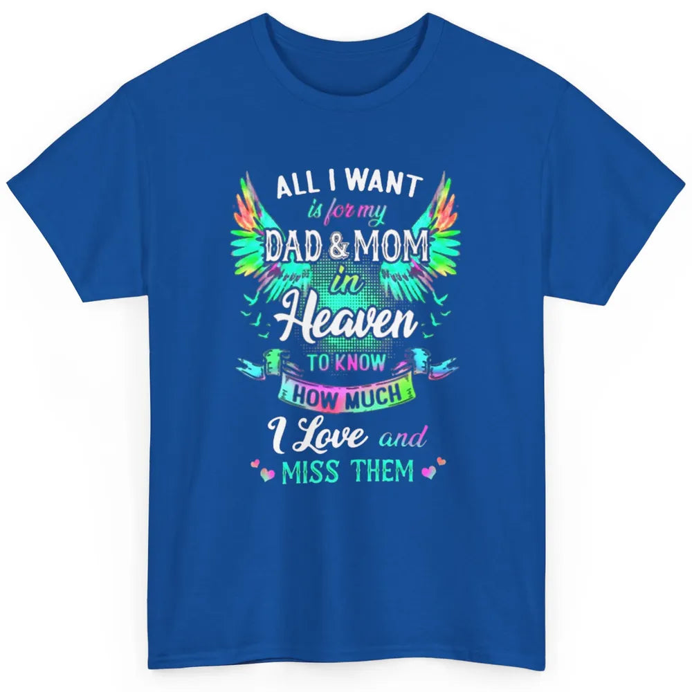 My Mom And Dad In Heaven Angel Wings Mother Memories Forever Classic Unisex T-Shirt