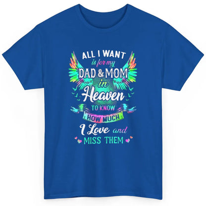 My Mom And Dad In Heaven Angel Wings Mother Memories Forever Classic Unisex T-Shirt