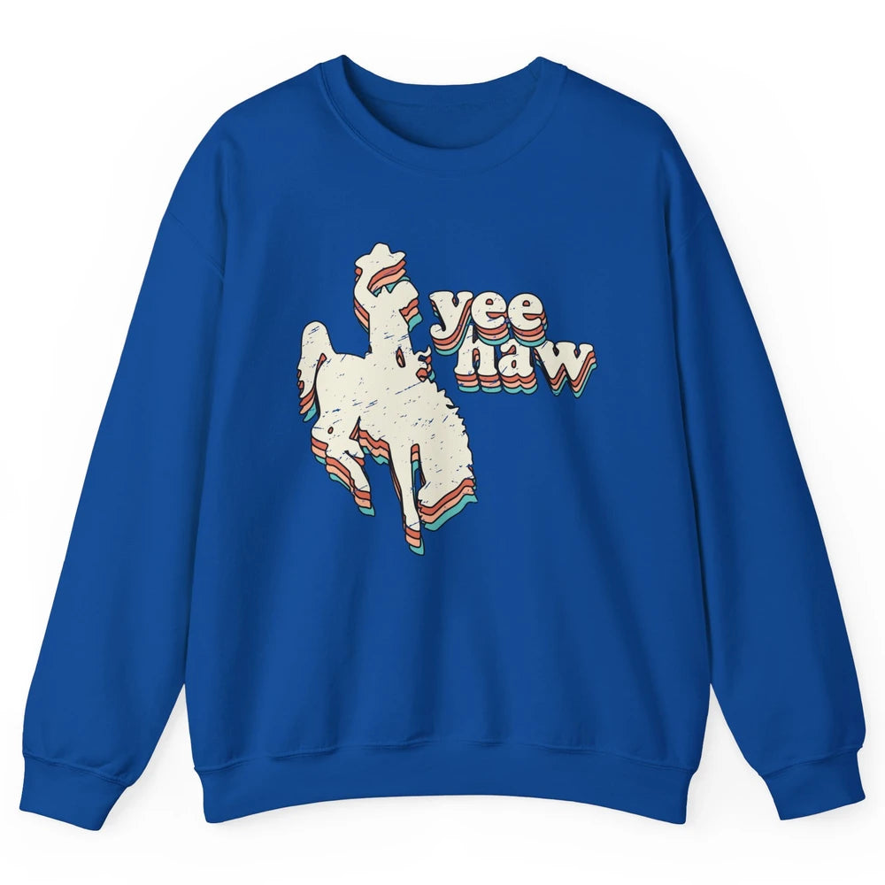 Retro Cowboy Yeehaw Western Country Cowgirls Horse Lovers Unisex Crewneck Sweatshirt