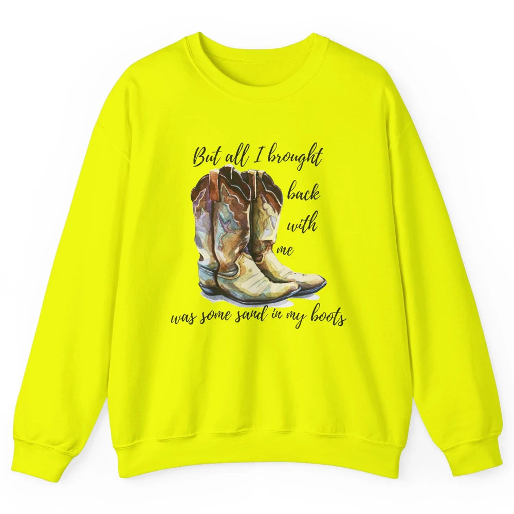 Retro Leopard Sand In My Boot Western Country Cowgirl Cowboy Unisex Crewneck Sweatshirt