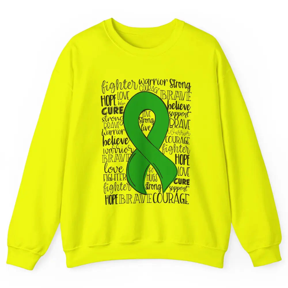PANS/PANDAS Awareness Floral Green Ribbon Hope Love Cure Unisex Crewneck Sweatshirt