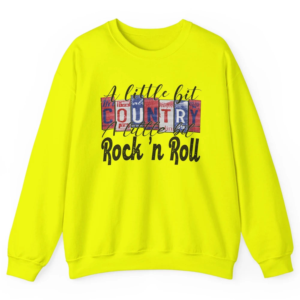 Retro A Little Bit Country A Little Bit Rock n Roll Western Unisex Crewneck Sweatshirt