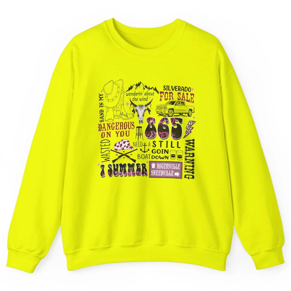 Retro Cowboy Boot Hat Sand In My Boots Western Country Music Unisex Crewneck Sweatshirt