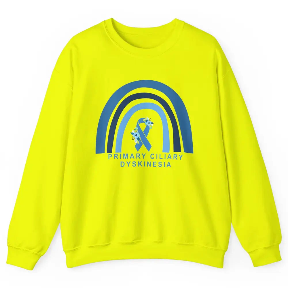 Primary Ciliary Dyskinesia Blue Rainbow Respiratory Diseases Unisex Crewneck Sweatshirt