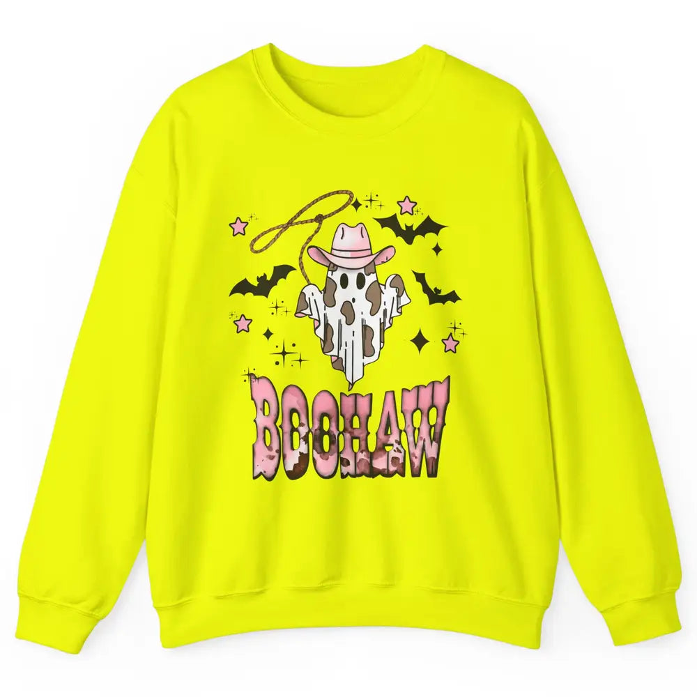 Retro Cowboy Ghost Boohaw Boot Scooting Western Halloween Unisex Crewneck Sweatshirt