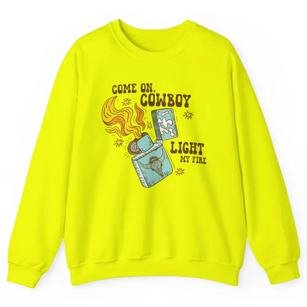 Retro Cowgirl Just Smile And Say God Bless Western Desert Unisex Crewneck Sweatshirt