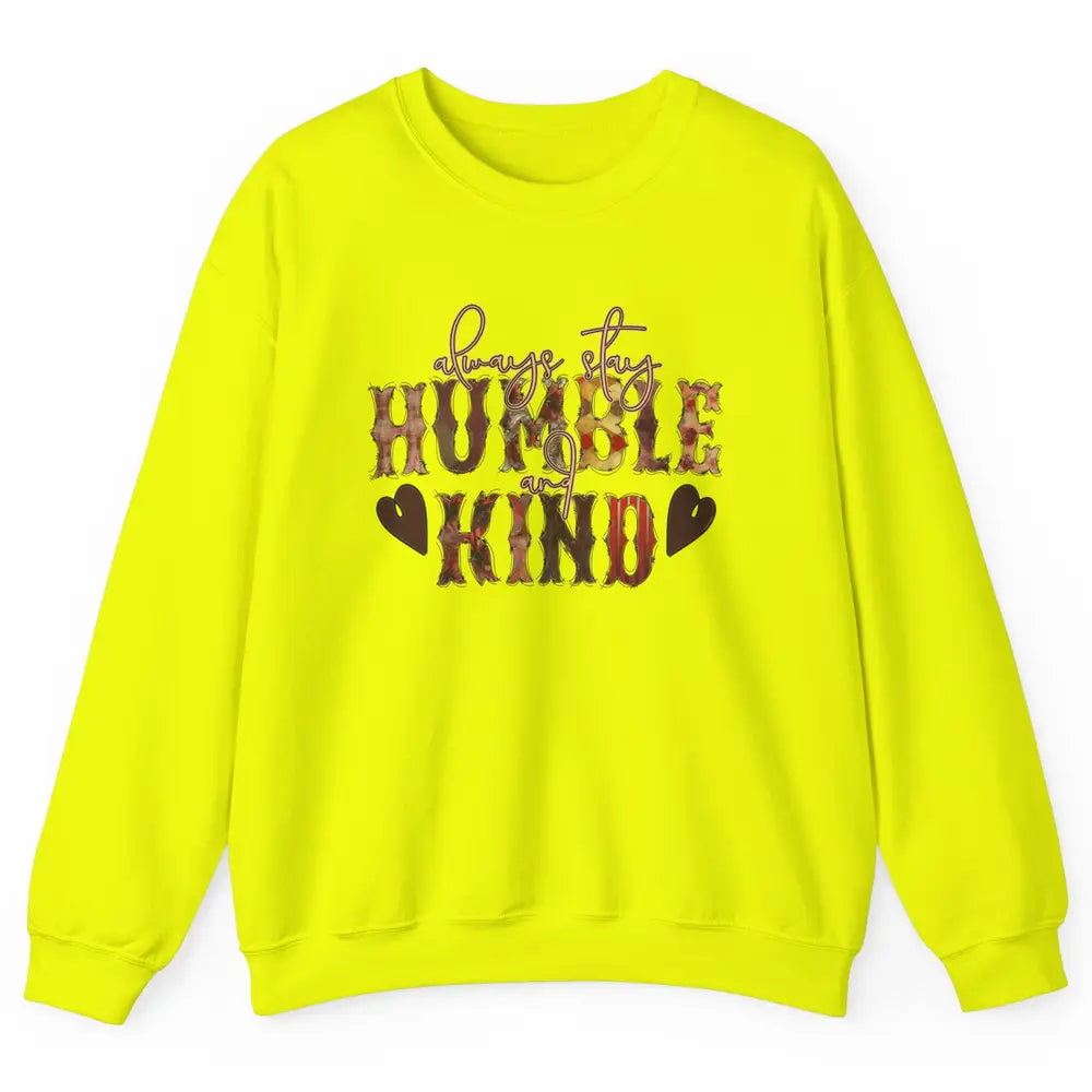 Retro Always Stay Humble And Kind Turquoise Western Country Unisex Crewneck Sweatshirt