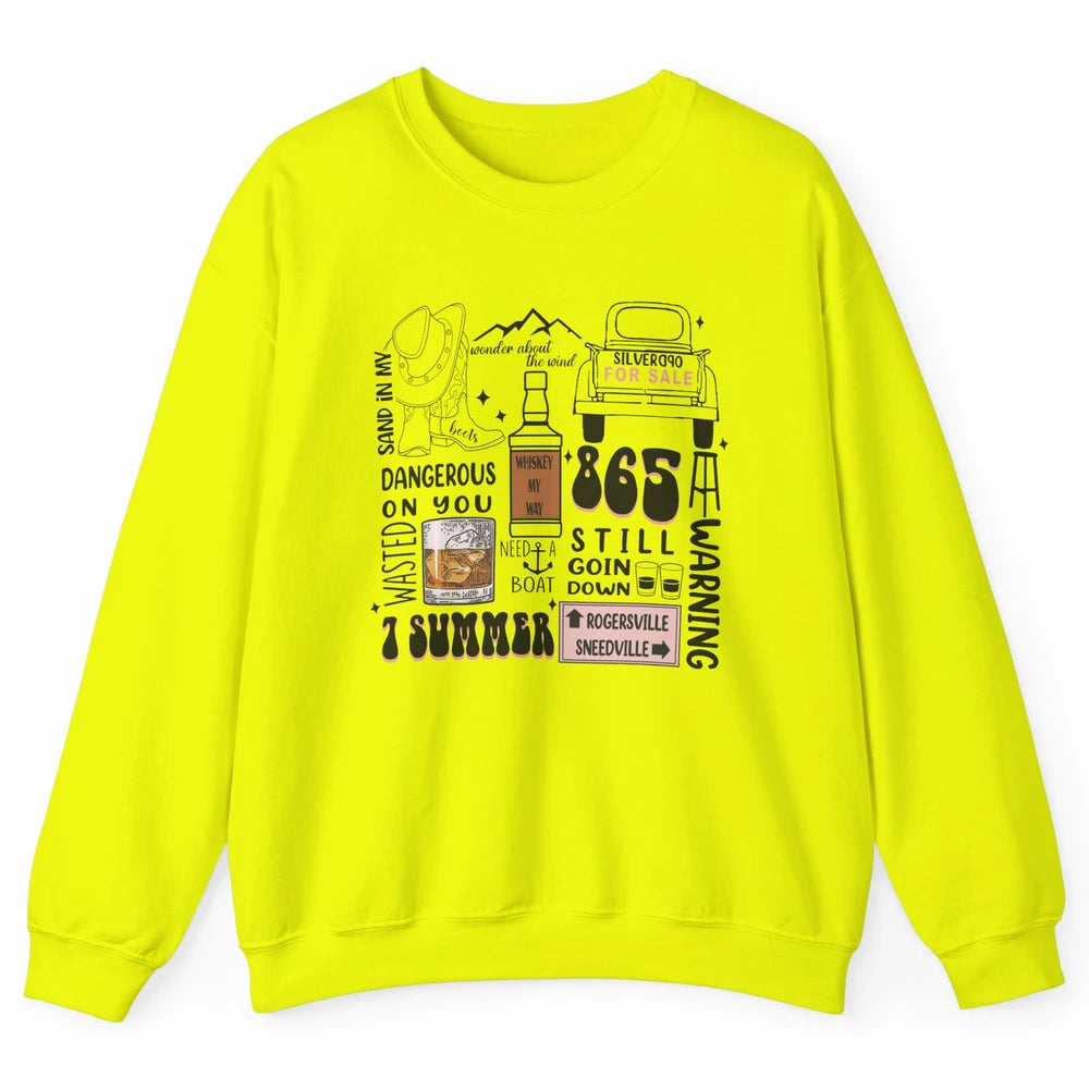 Retro Cowboy Boot Hat Sand In My Boots Western Country Music Unisex Crewneck Sweatshirt