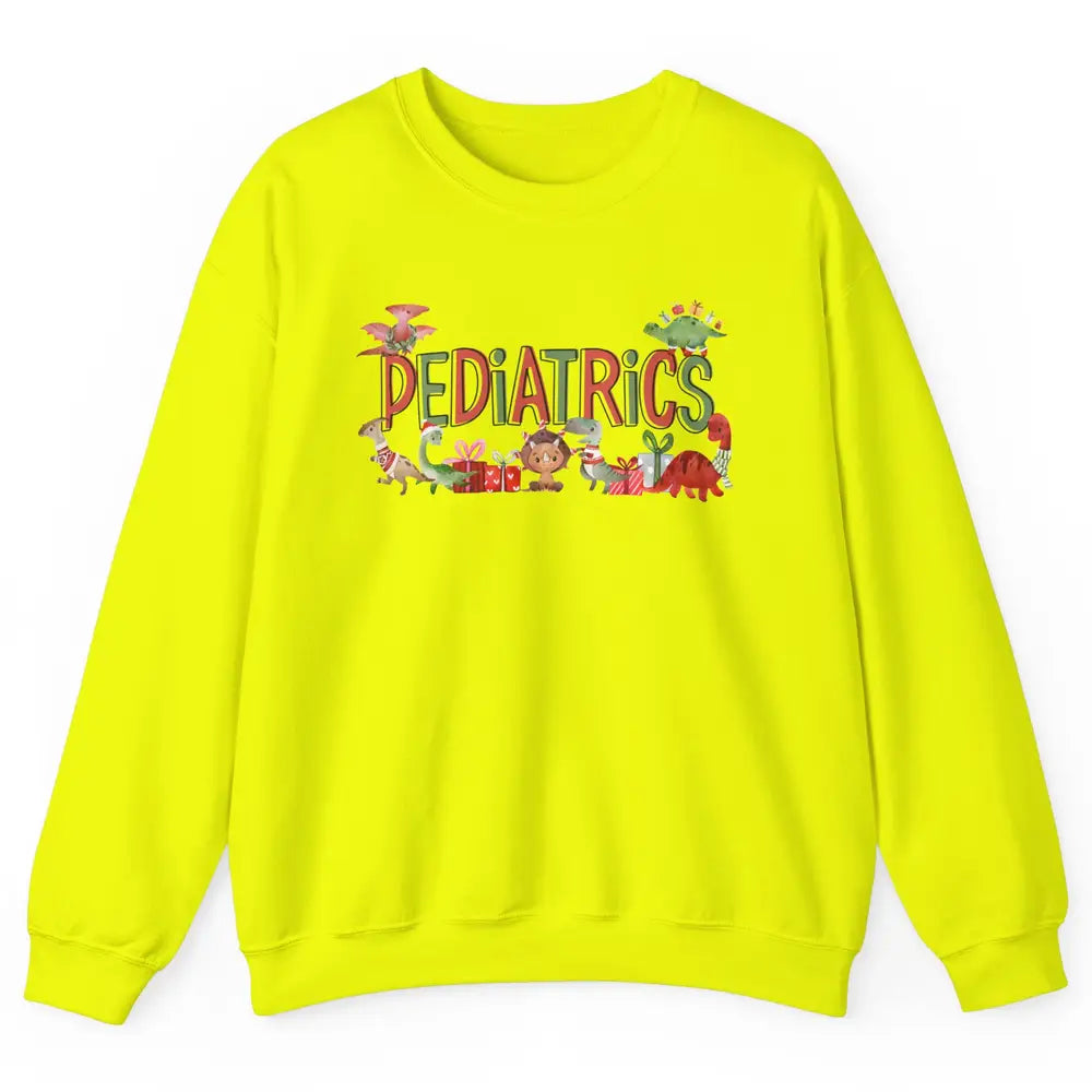 Pediatrics Christmas PEDS Nurse Dinosaur Xmas Physical Nurse Unisex Crewneck Sweatshirt