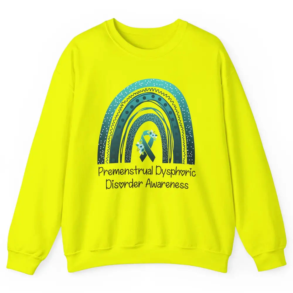 Premenstrual Dysphoric Disorder PMDD Awareness Rainbow Unisex Crewneck Sweatshirt