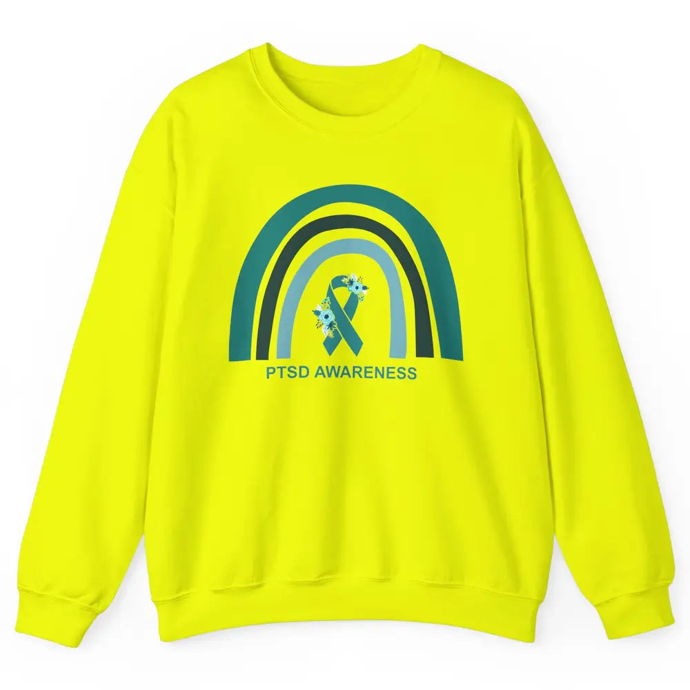 Post-traumatic Stress Disorder Awareness PTSD Teal Ribbon Unisex Crewneck Sweatshirt
