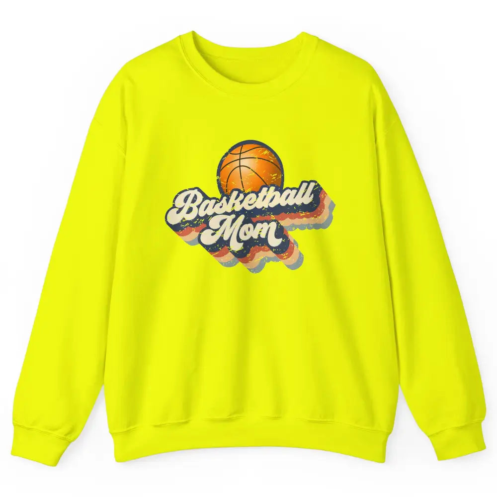 Retro Basketball Mom Basketball Players Mom Mothers Day Gift Unisex Crewneck Sweatshirt