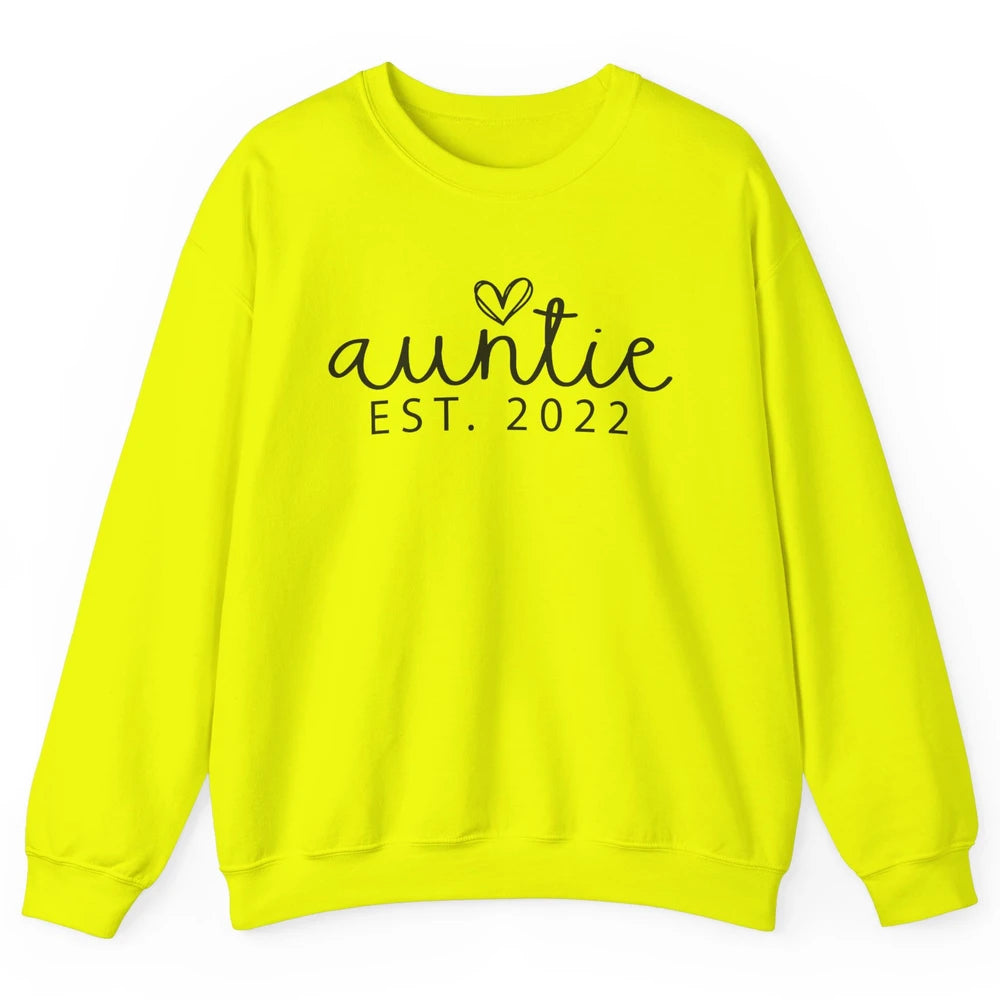 Promoted To Auntie Est 2022 Auntie Sister Pregnancy Reveal Unisex Crewneck Sweatshirt