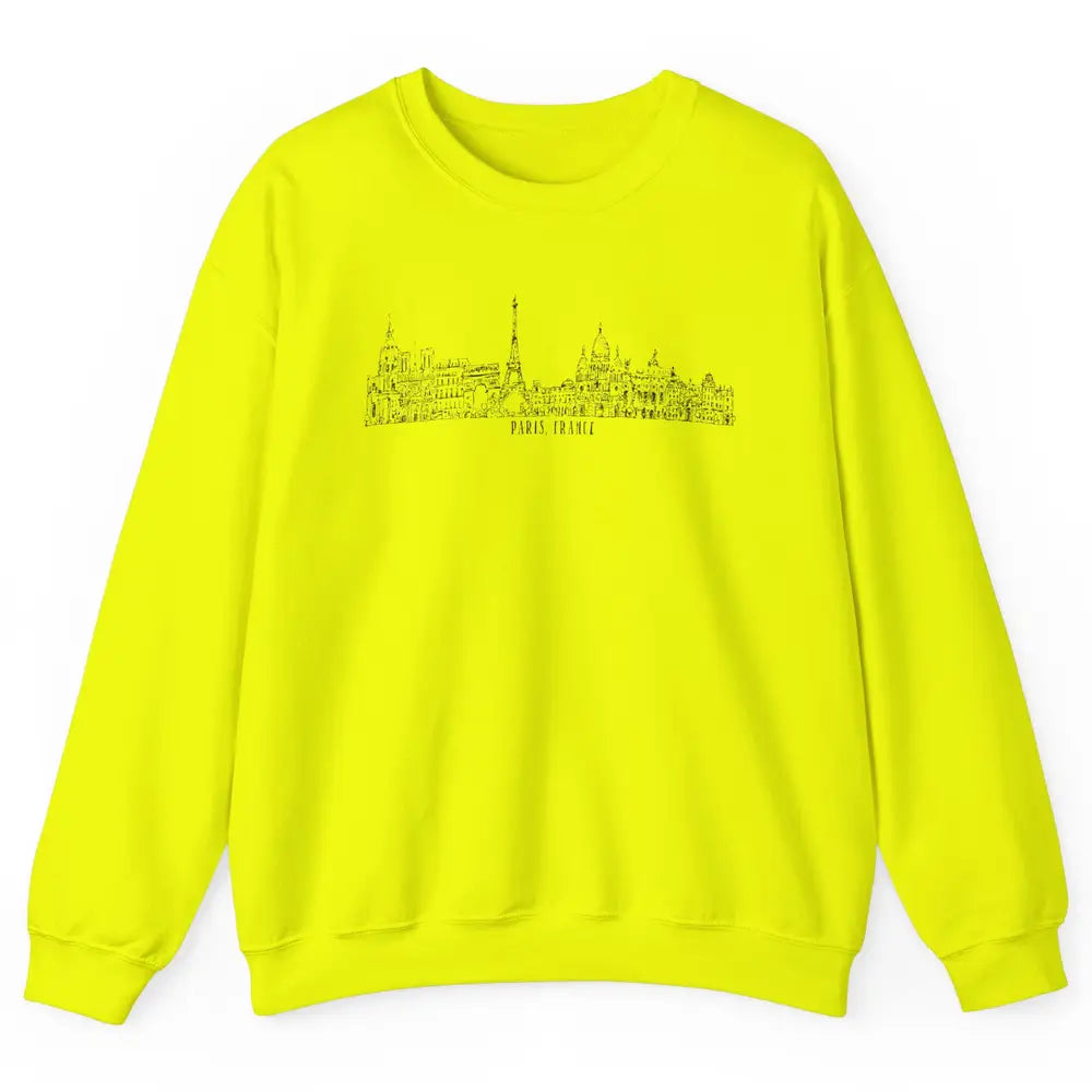 Paris Eiffel Tower Souvenir Travel France Gift Paris Skyline Unisex Crewneck Sweatshirt