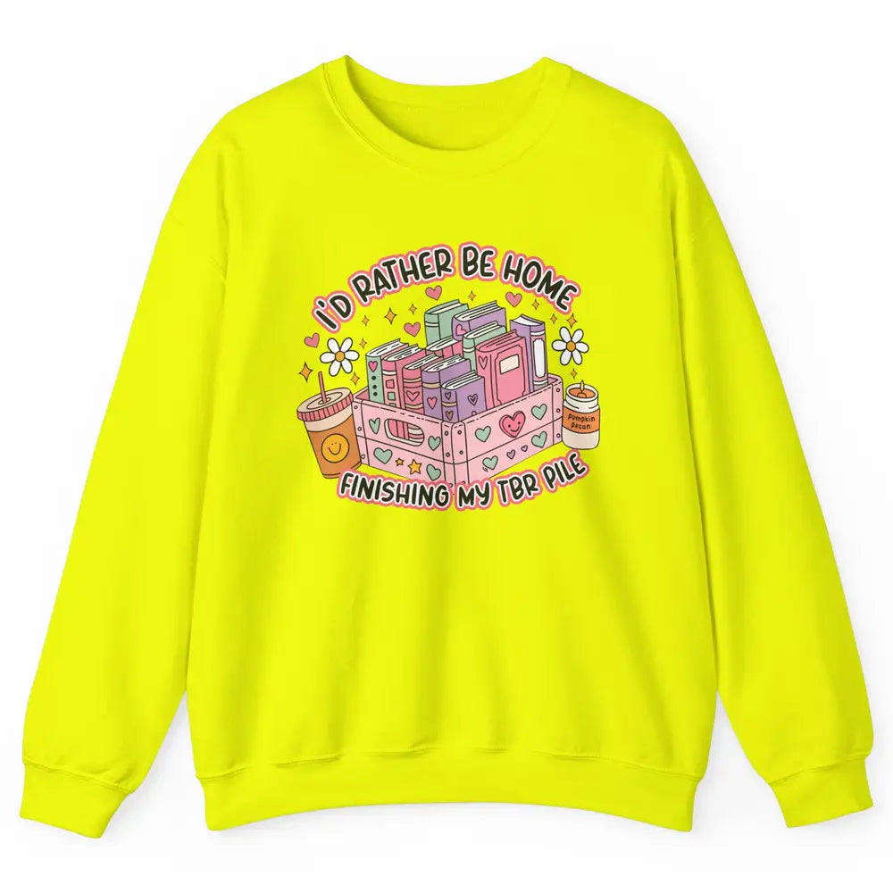 Retro Groovy TBR Book Readers Be Home Finishing My TBR Pile Unisex Crewneck Sweatshirt