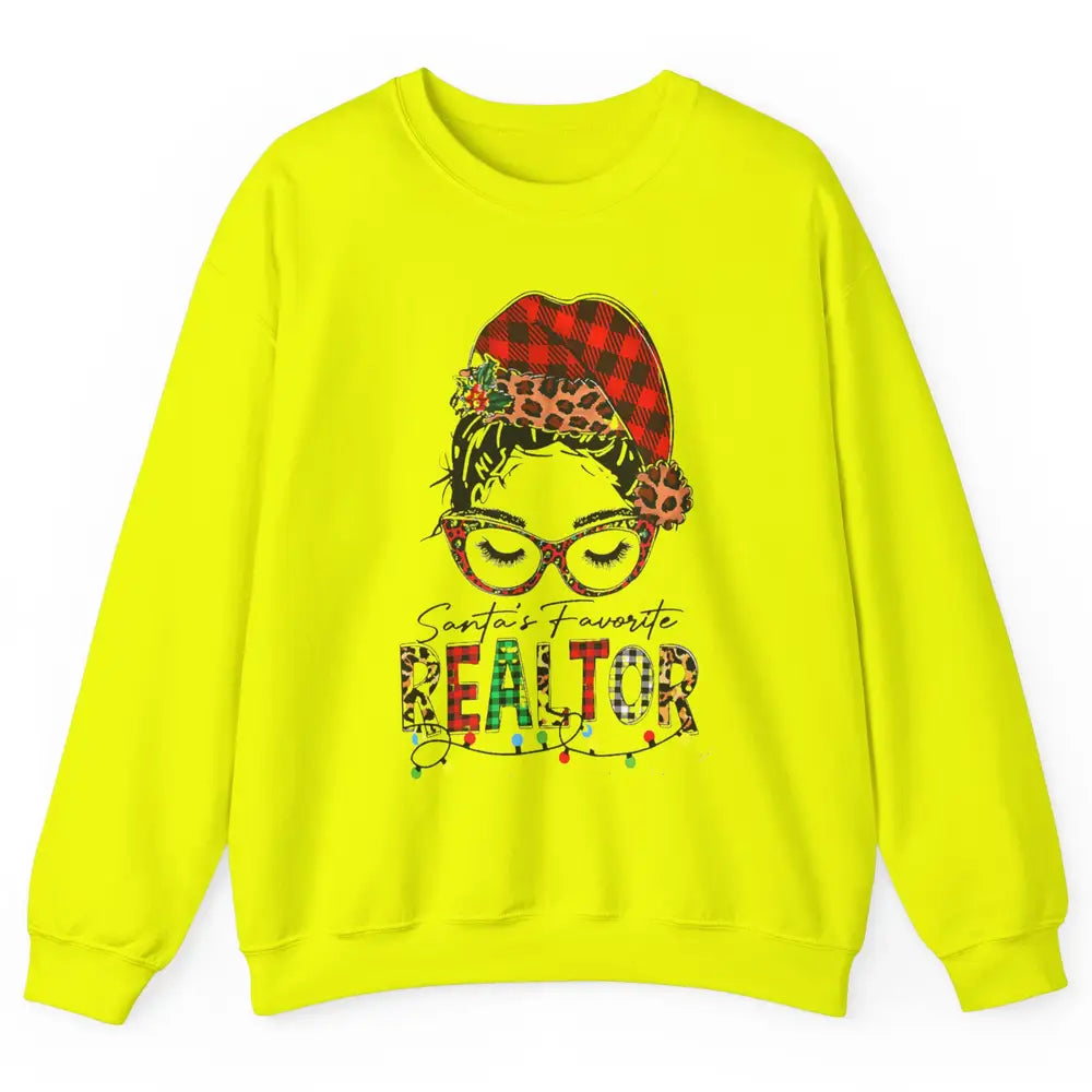 Merry Christmas Xmas Santa Messy Hair Realtor Real Estate Unisex Crewneck Sweatshirt