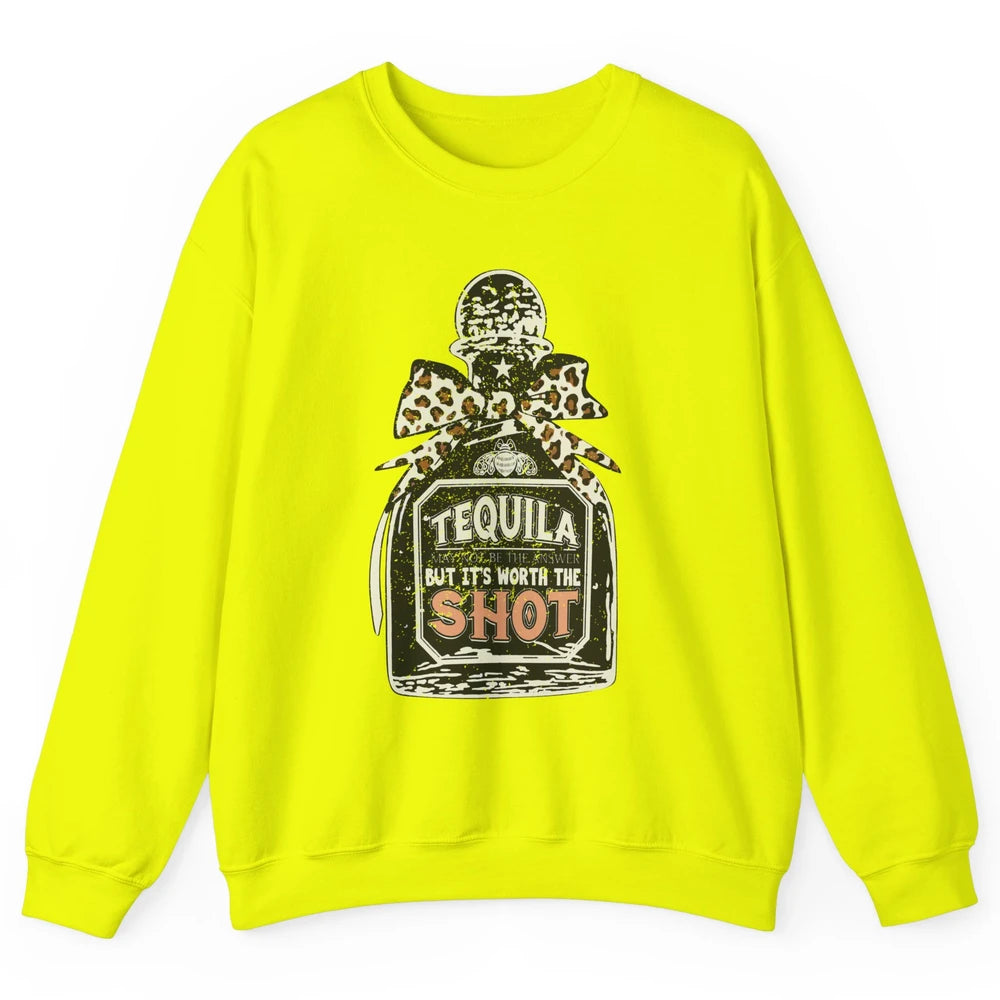 Retro Leopard Tequila May Not Be The Answer Western Country Unisex Crewneck Sweatshirt