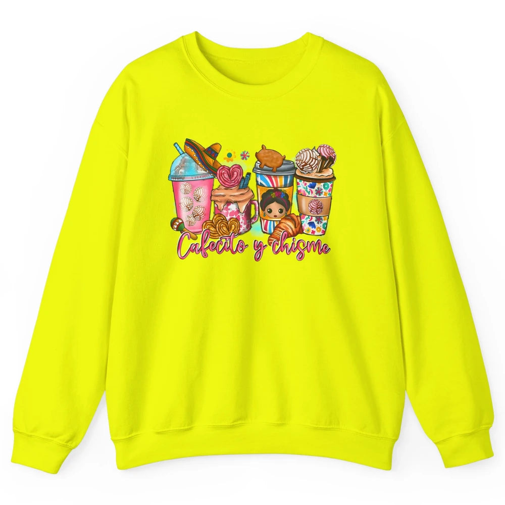 Mexican Drink Coffee Cafecito y Chisme Cinco de Mayo Fiesta Unisex Crewneck Sweatshirt