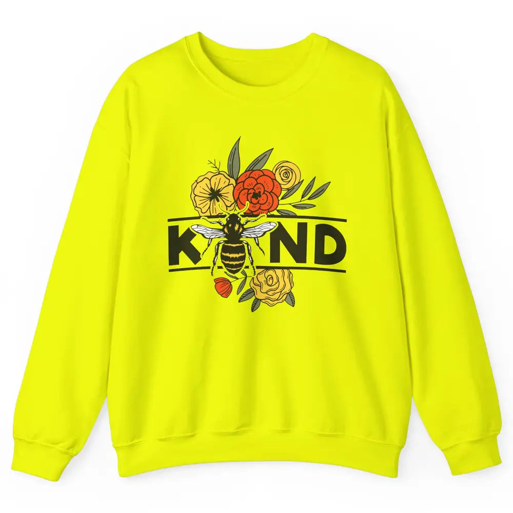 Retro Be Kind Leopard Rainbow Boho Love Mental Health Matter Unisex Crewneck Sweatshirt