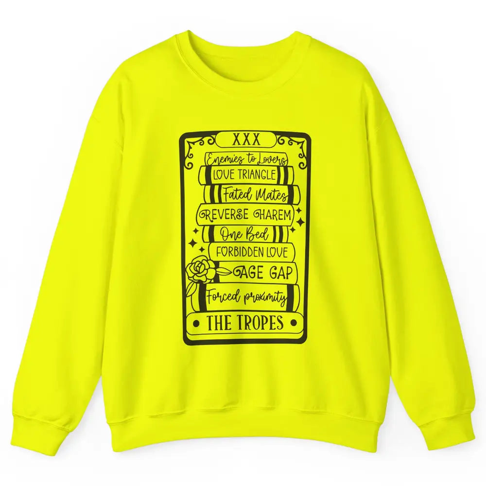 Retro Book Tropes The Tropes Tarot Card Halloween Readers Unisex Crewneck Sweatshirt