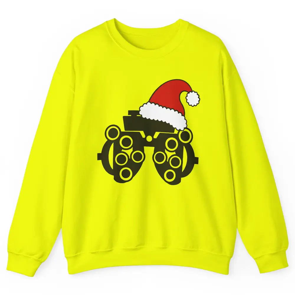 Phoropter Santa Hat Optometrist Christmas Ophthalmic Tech Unisex Crewneck Sweatshirt