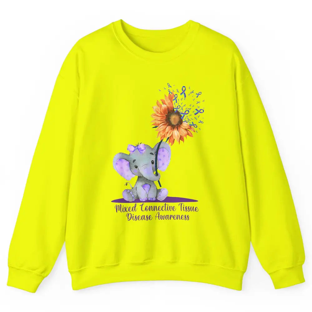 Mixed Connective Tissue Disease Baby Elephant Sunflower Unisex Crewneck Sweatshirt