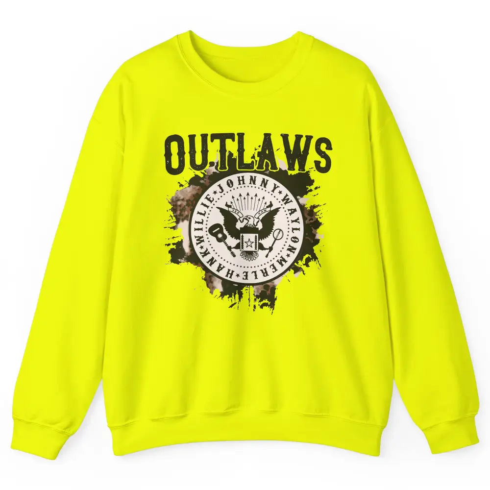 Retro Cowboy Bird Outlaws Western Country Music Cowgirl Unisex Crewneck Sweatshirt