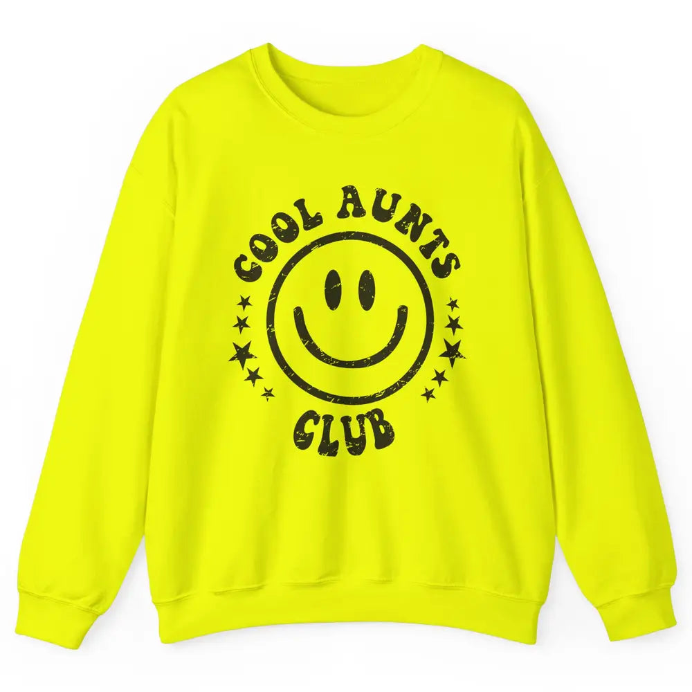 Retro Cool Aunts Club Funny Smiling Face Auntie Sister Gift Unisex Crewneck Sweatshirt