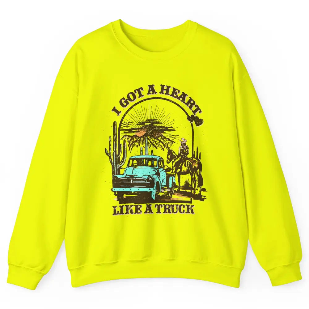 Retro Cowgirl Riding Horse I Got A Heart Western Country Unisex Crewneck Sweatshirt