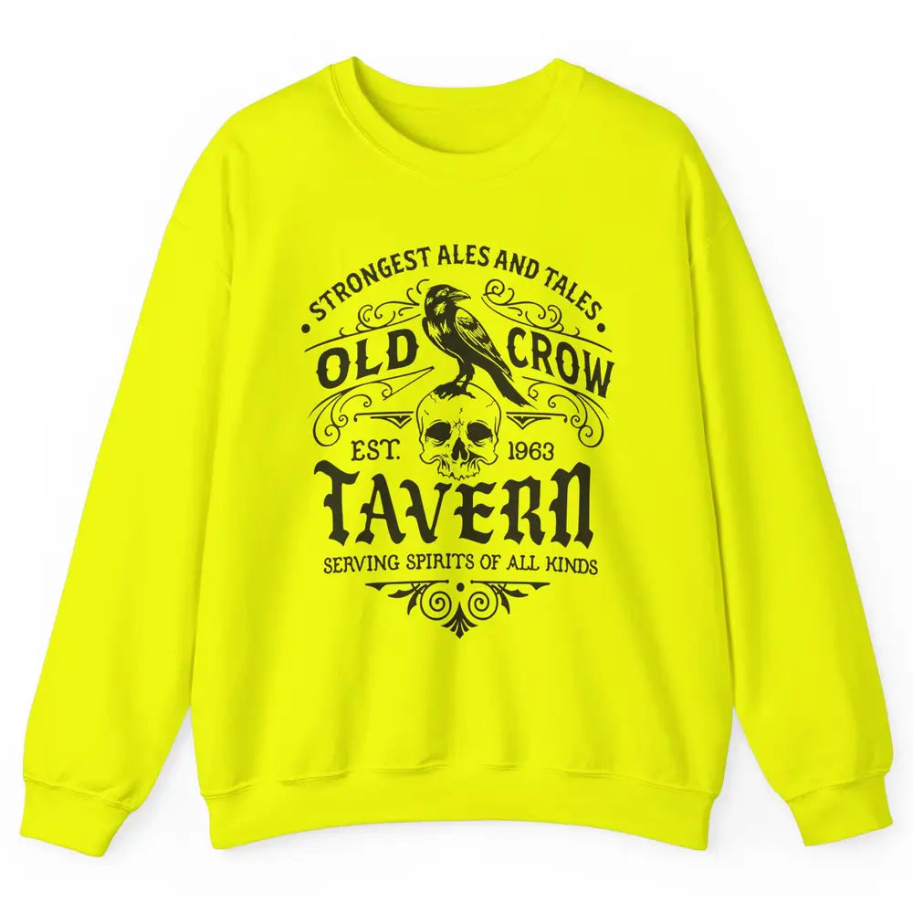 Retro Halloween Black Crow Old Crow Tavern Est 1693 Magic Unisex Crewneck Sweatshirt