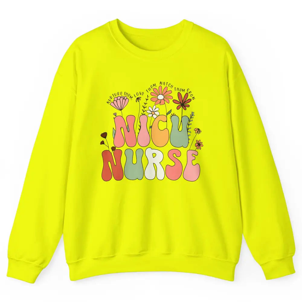 NICU Nurse Wildflower Neonatal Nurse Baby Nurse Appreciation Unisex Crewneck Sweatshirt