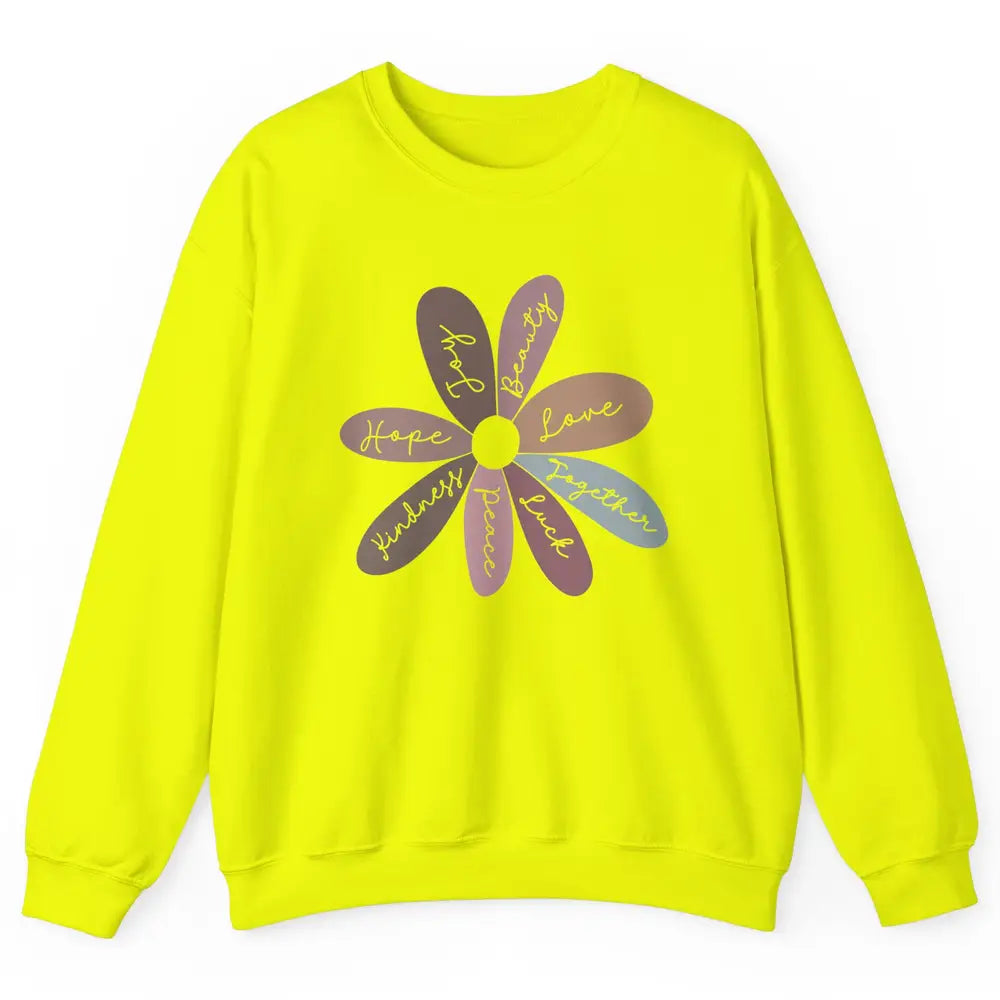 Retro Christian Daisy Flower Bible Verse Faith Inspirational Unisex Crewneck Sweatshirt