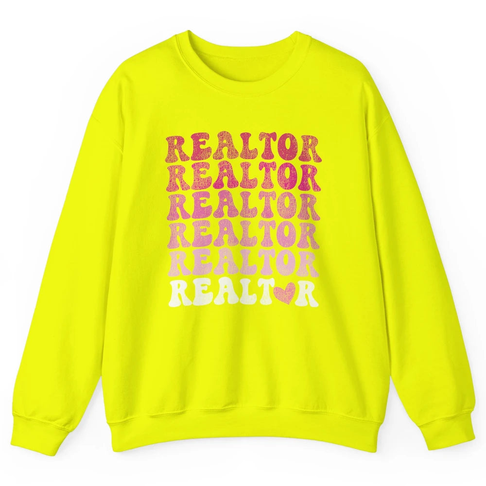Real Estate Heart Wife Life Pink Realtor Women Close Deal Unisex Crewneck Sweatshirt