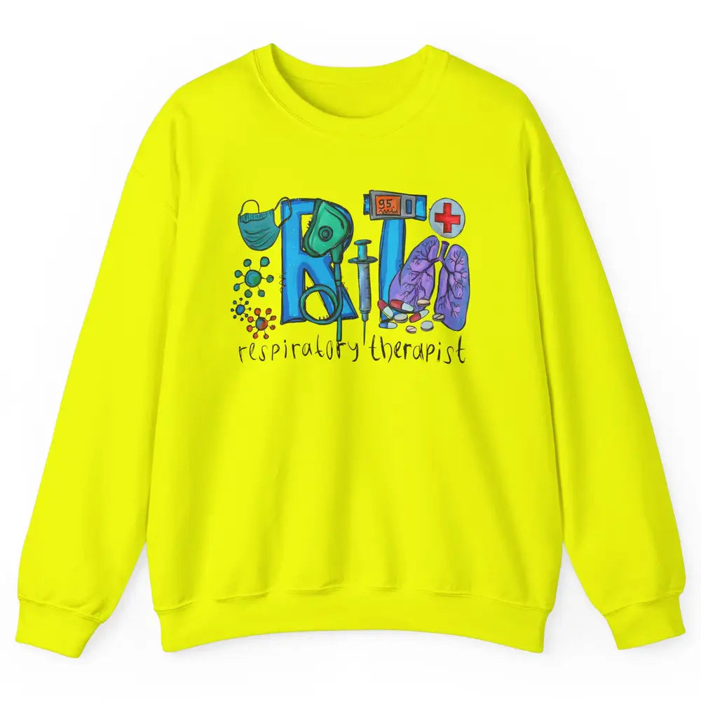 Respiratory Therapist Western Respiratory Therapy Hand Drawn Unisex Crewneck Sweatshirt