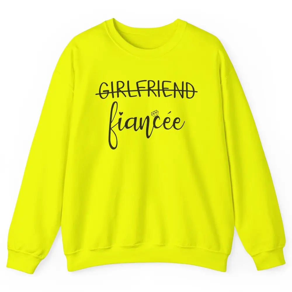Promoted From Girlfriend To Fiancee Future Mrs Engagement Unisex Crewneck Sweatshirt