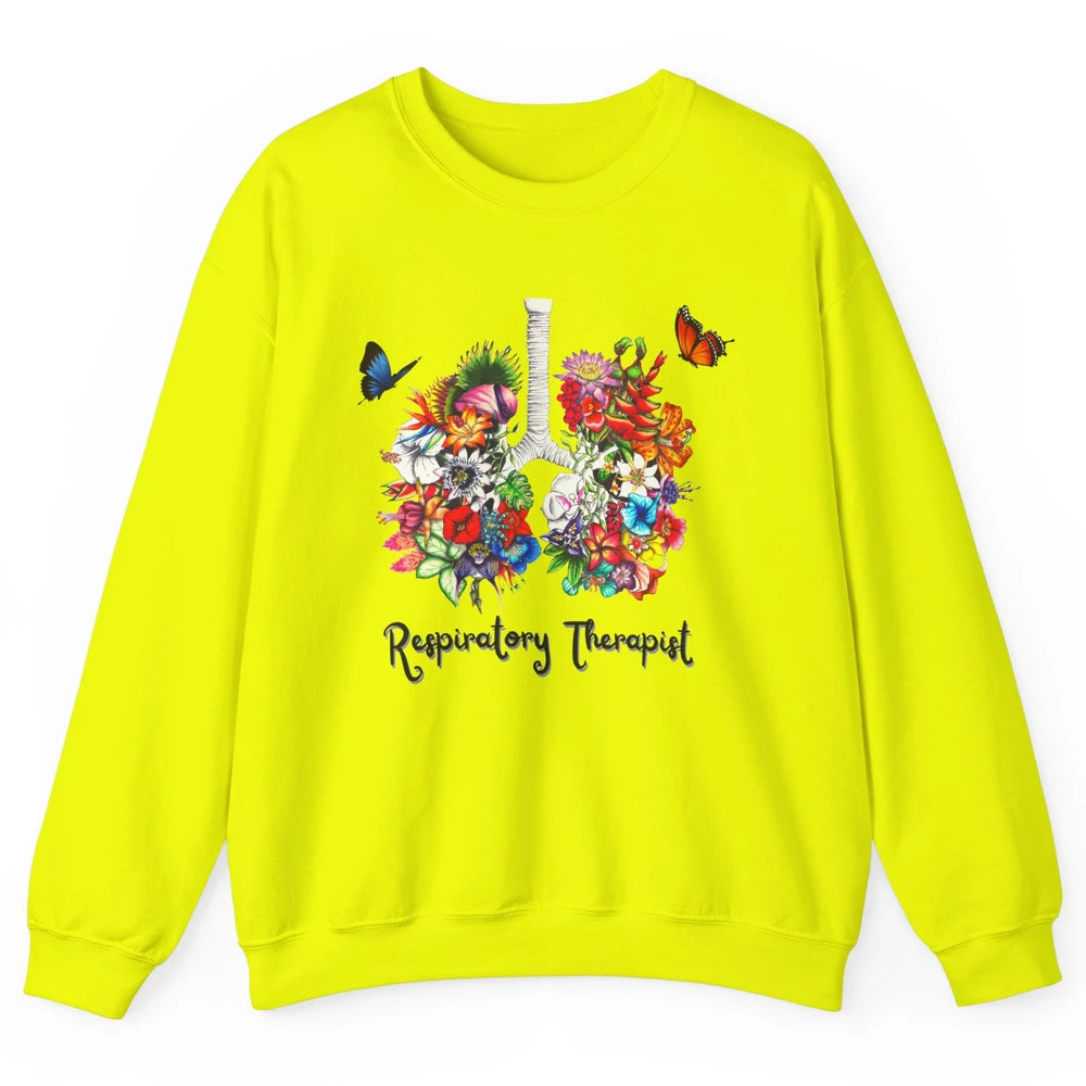 Respiratory Therapy Floral Lung Respiratory Therapist Gift Unisex Crewneck Sweatshirt