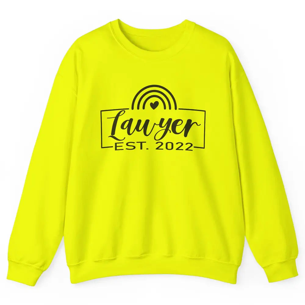 Rainbow Lawyer Est 2022 Law School Graduate Future Attorney Unisex Crewneck Sweatshirt