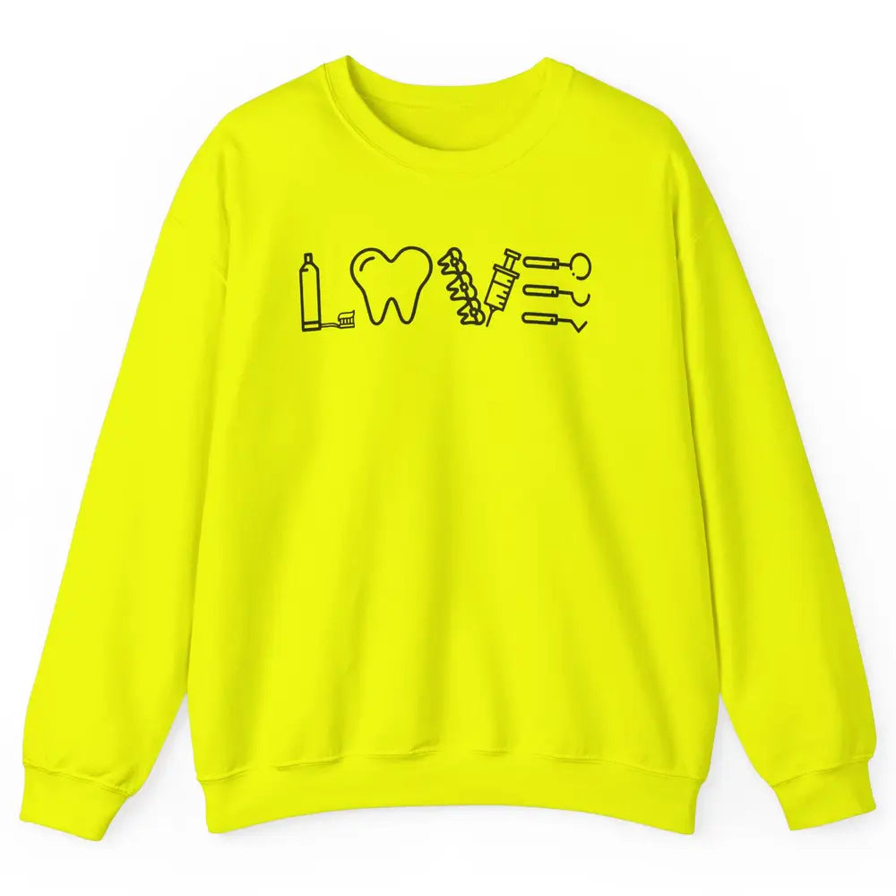 Retro Dental Hygienist Life Love Dental Tools Dentist Life Unisex Crewneck Sweatshirt