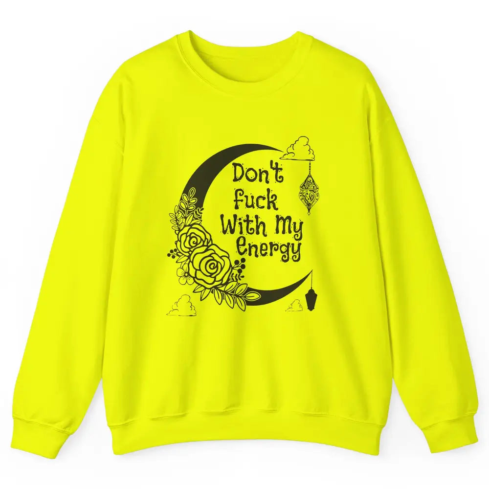 Retro Moon Witchy Don't Mess With My Energy Halloween Witch Unisex Crewneck Sweatshirt