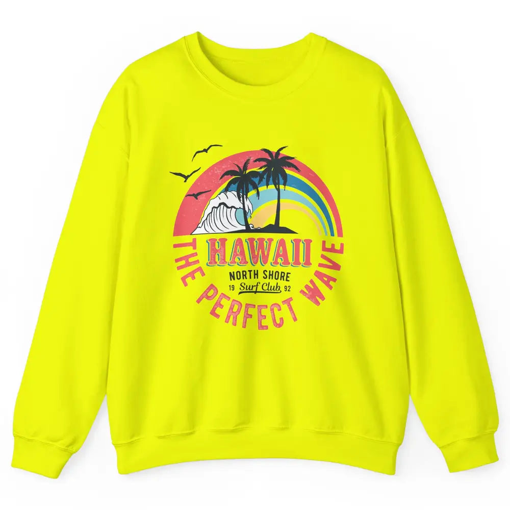 Retro Hawaii North Shore Surf Club Beach Palms Vintage 1980s Unisex Crewneck Sweatshirt