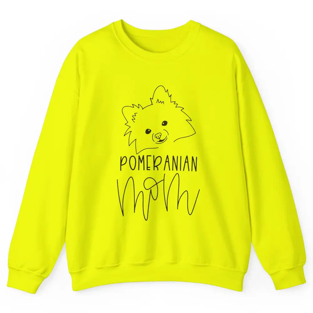 Pomeranian Mom Hand Drawing Pomeranian Mom Dog Lady Gift Unisex Crewneck Sweatshirt