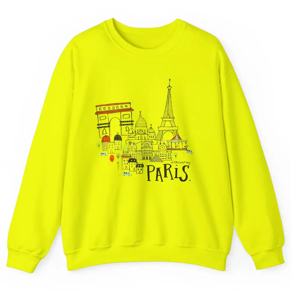 Paris Eiffel Tower Travel France Gift Paris Skyline Unisex Crewneck Sweatshirt