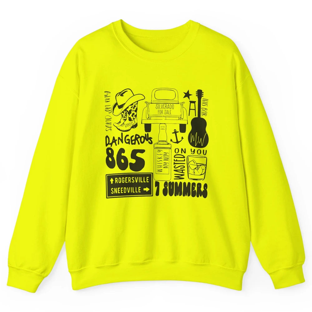 Retro Cowboy Boot Hat Sand In My Boots Western Country Music Unisex Crewneck Sweatshirt