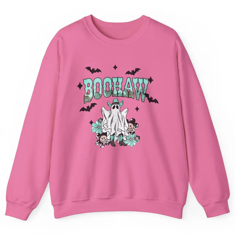 Retro Cowboy Ghost Boohaw Boot Scooting Western Halloween Unisex Crewneck Sweatshirt
