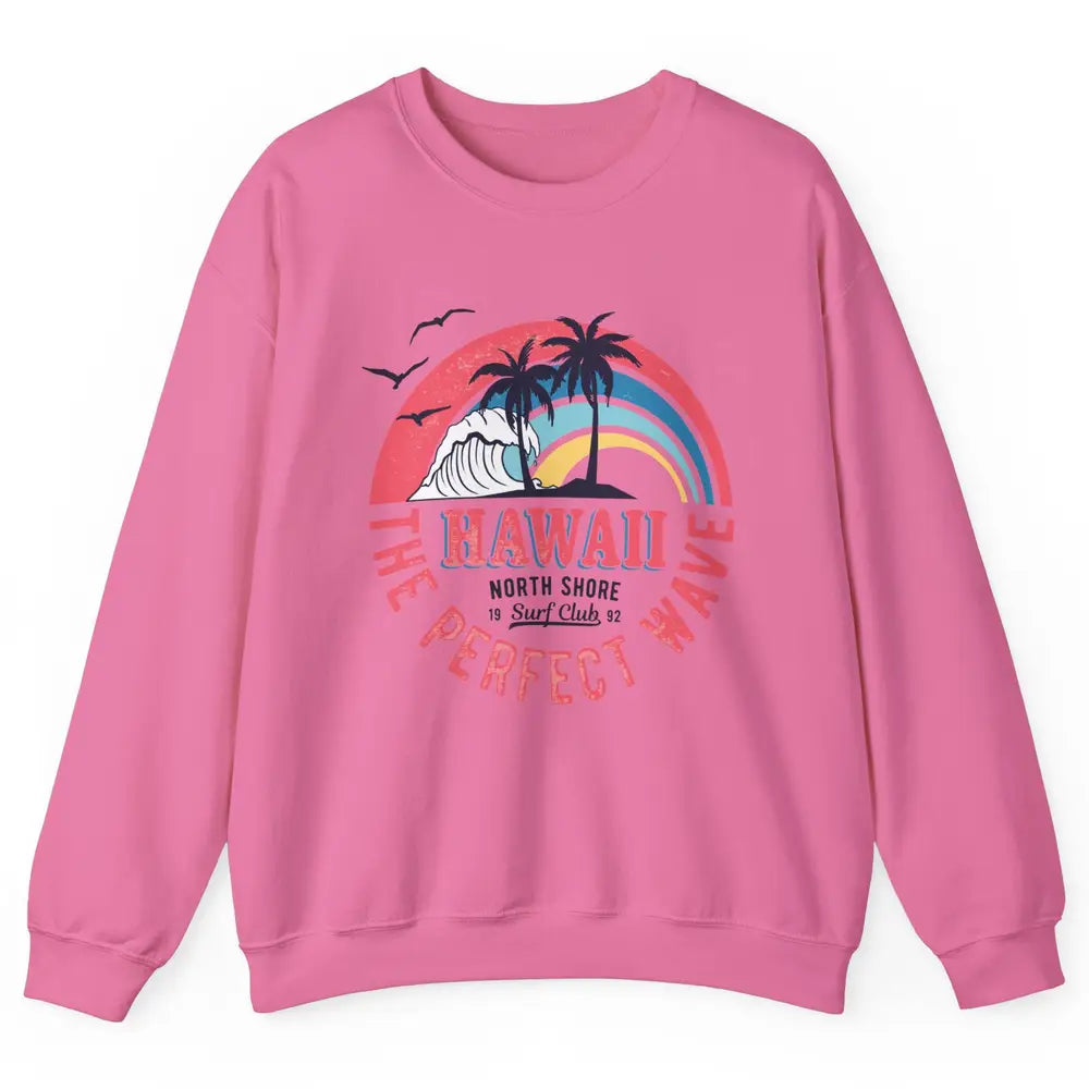 Retro Hawaii North Shore Surf Club Beach Palms Vintage 1980s Unisex Crewneck Sweatshirt