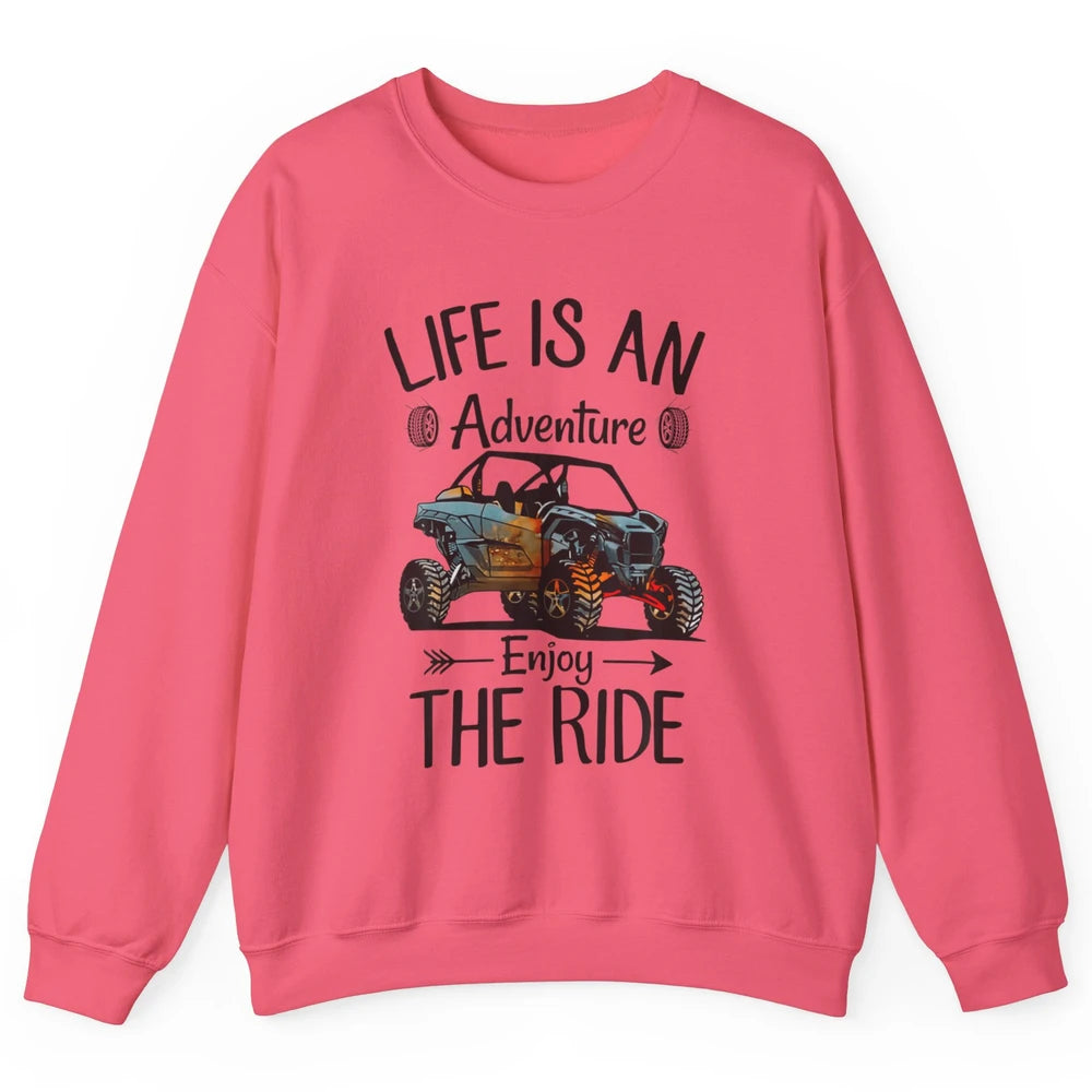 Retro Enjoy The Ride ATV Rider UTV Mud Riding SXS Offroad Unisex Crewneck Sweatshirt