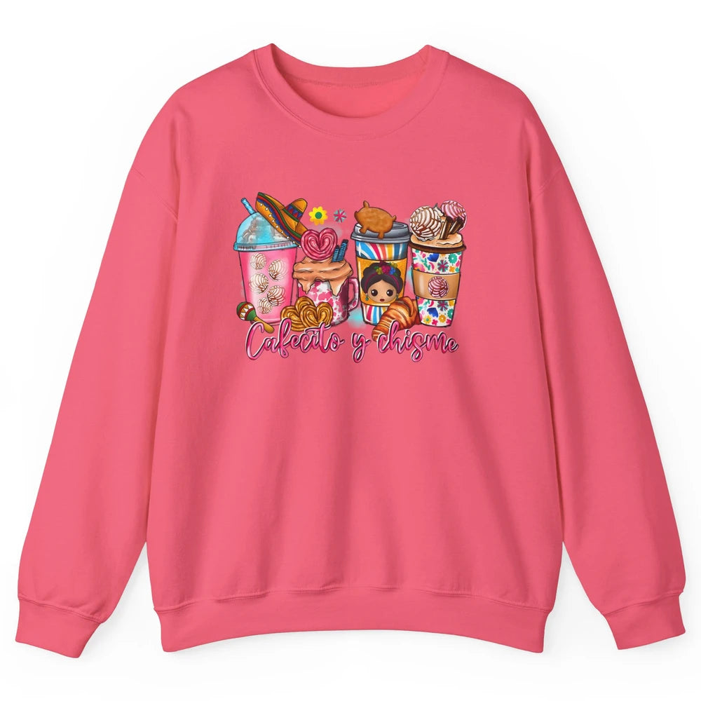 Mexican Drink Coffee Cafecito y Chisme Cinco de Mayo Fiesta Unisex Crewneck Sweatshirt