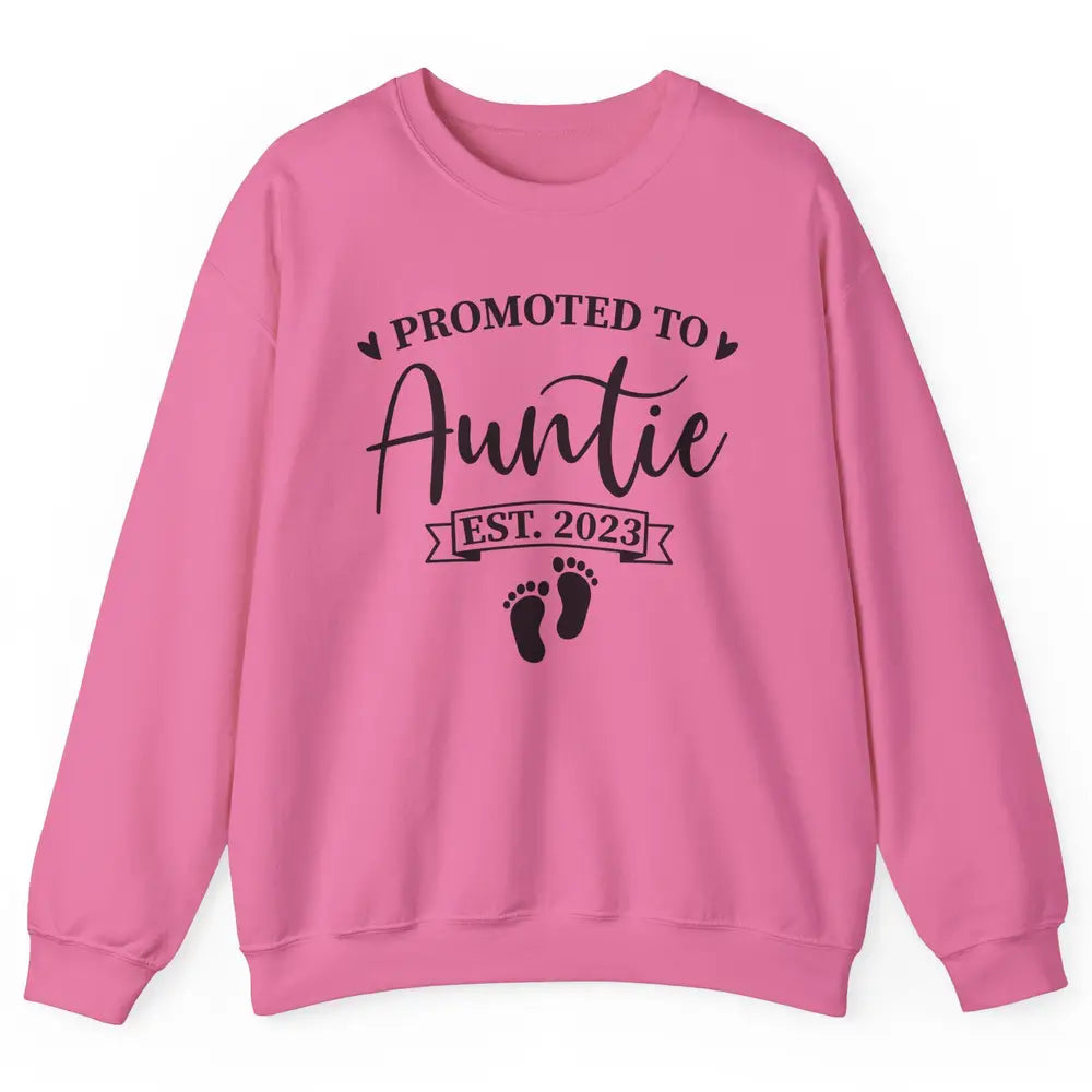 Promoted To Auntie Est 2023 Auntie To Be Baby Reveal Gift Unisex Crewneck Sweatshirt