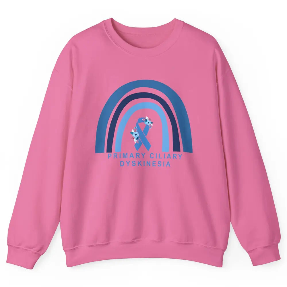 Primary Ciliary Dyskinesia Blue Rainbow Respiratory Diseases Unisex Crewneck Sweatshirt